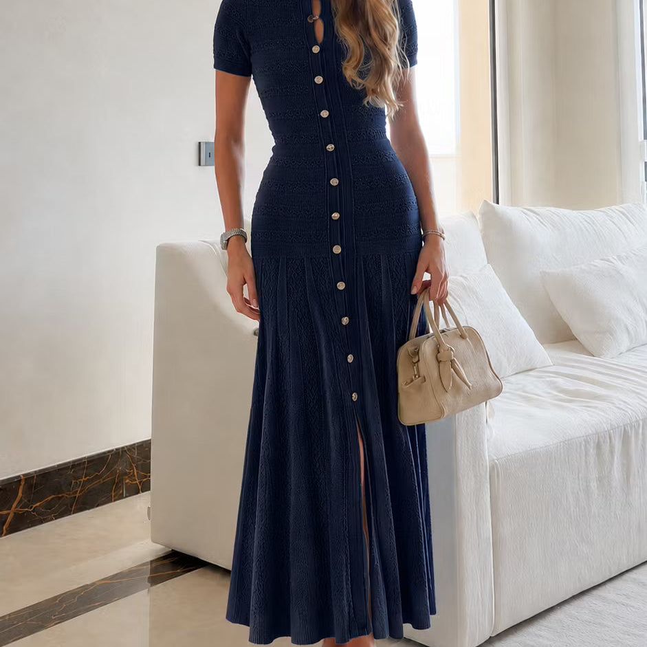 Milena Ribbed Knit Midi Dress