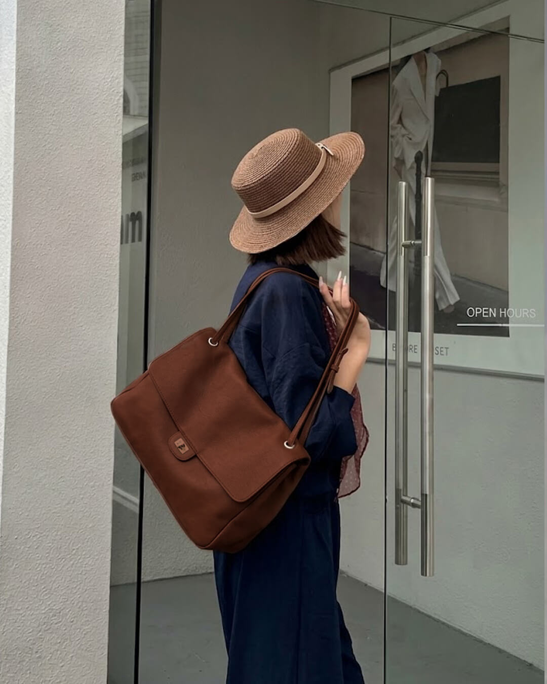 Ava Maxi Flap Leather Shoulder Bag