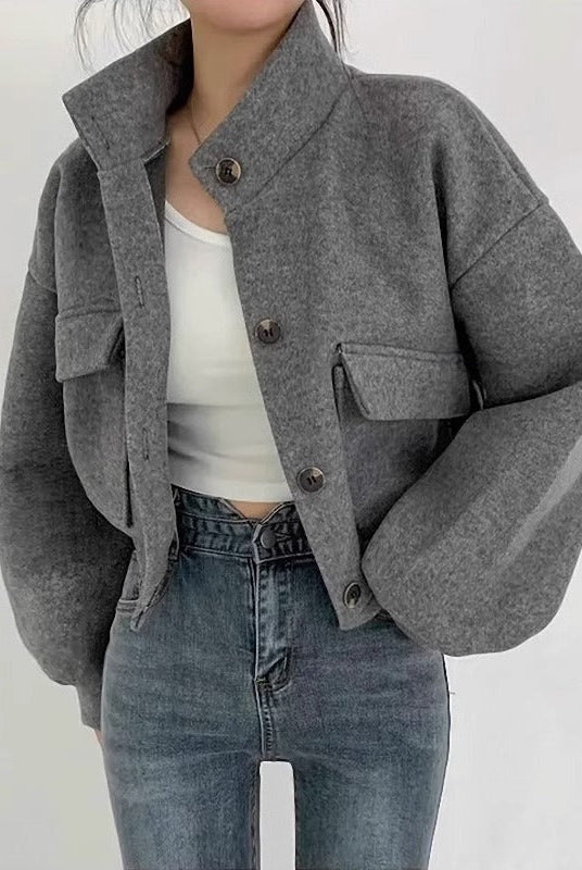 ZEYA - Agathe High Neck Cropped Jacket