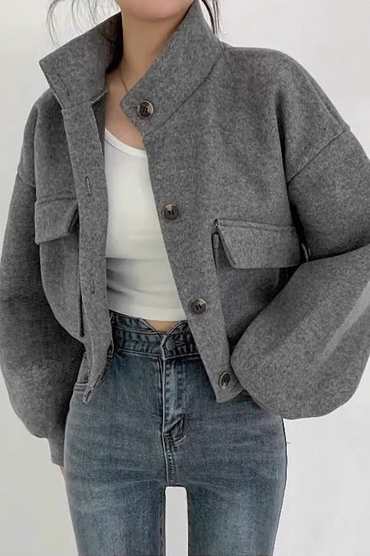 ZEYA - Agathe High Neck Cropped Jacket