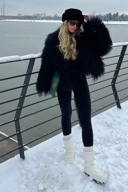 ZEYA - Almira Fuzzy Faux Fur Coat