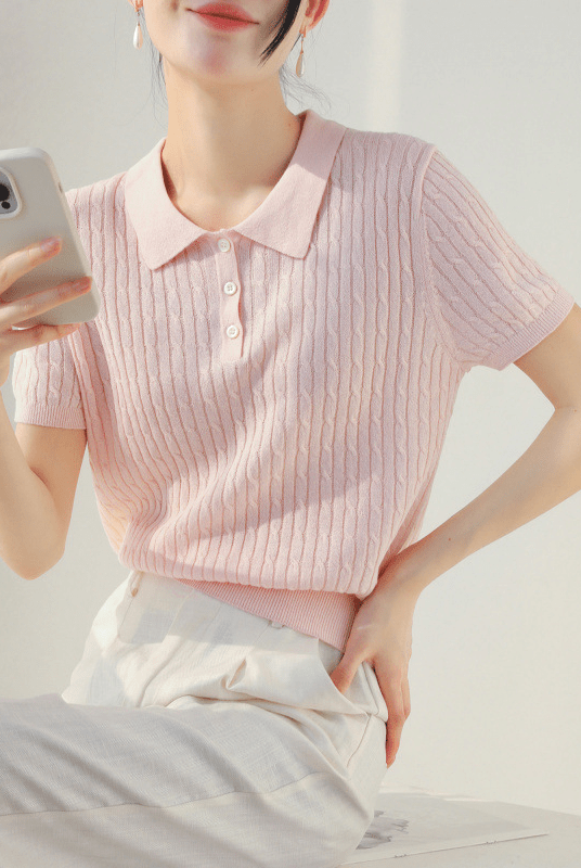 ZEYA - Amanda Knitted Polo Top