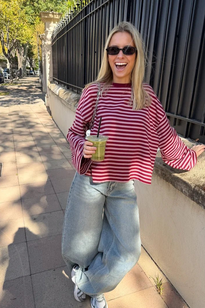 ZEYA - Angela Striped Oversized Knit Sweater