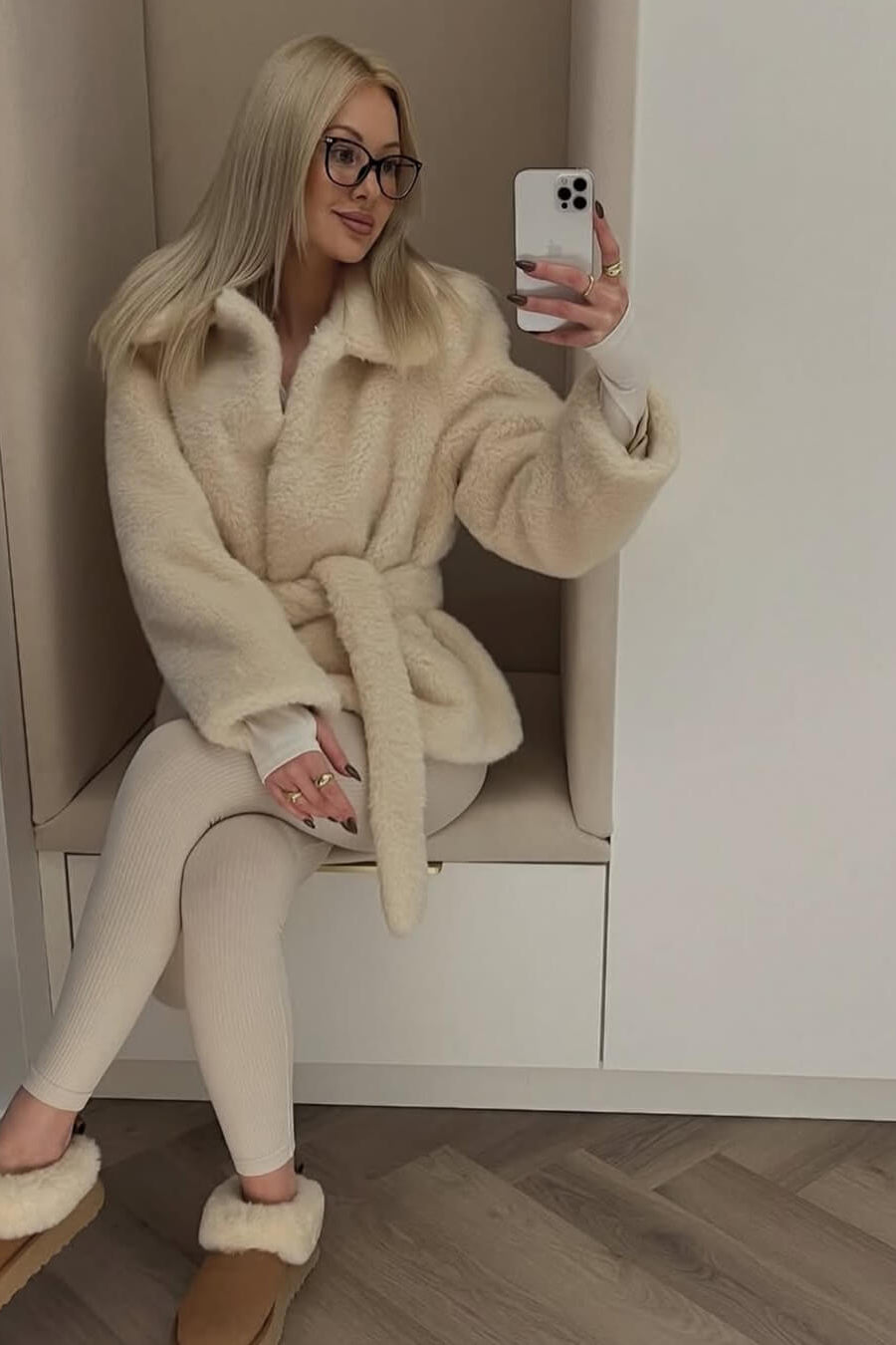 ZEYA - Ariana Faux Fur Coat with Belt