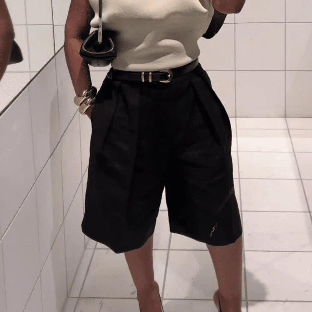 ZEYA - Bianca High Waist Bermuda Shorts with Belt