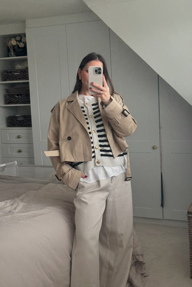 ZEYA - Carla Cropped Double Breasted Trench Coat