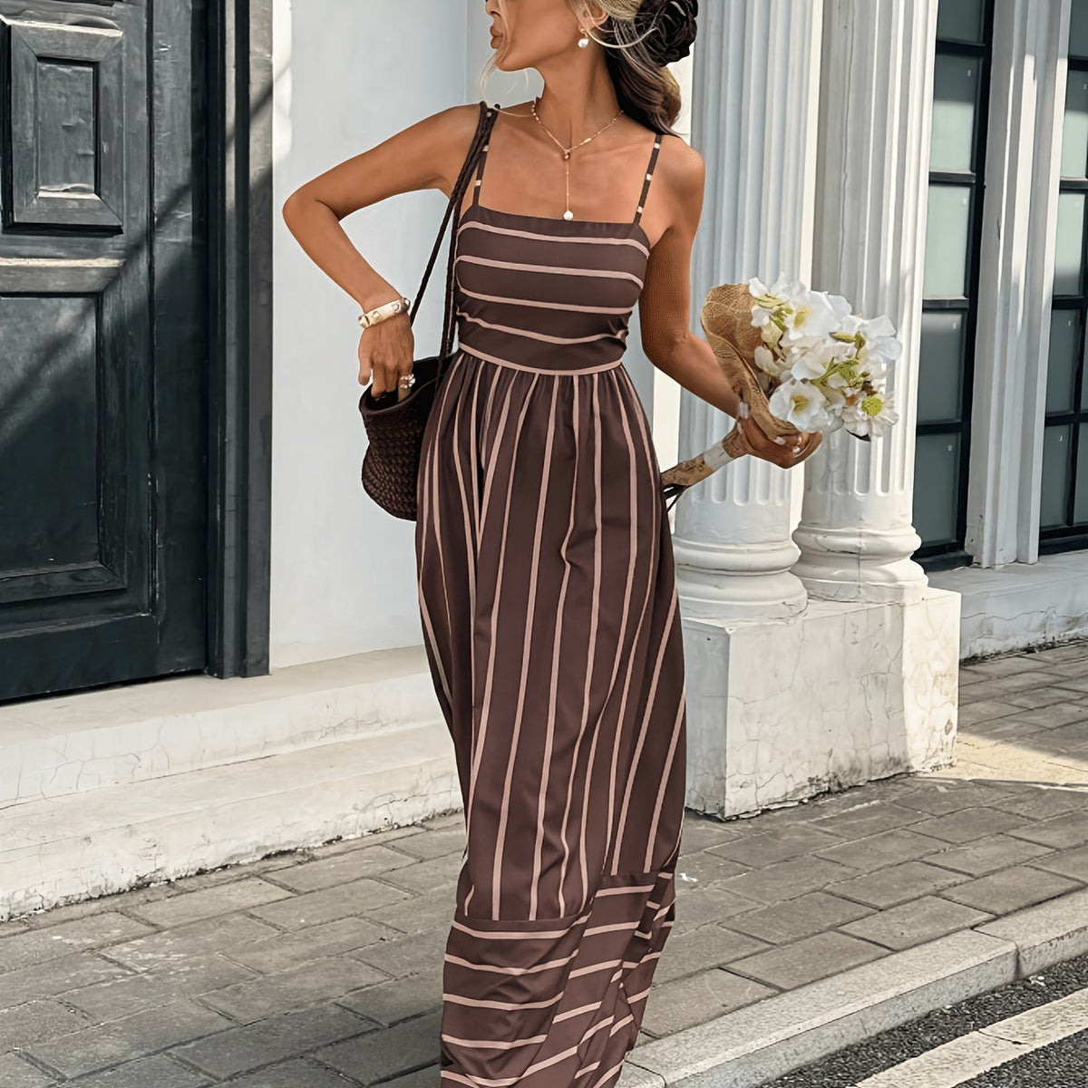 ZEYA - Eleanor Striped Linen Slip Dress