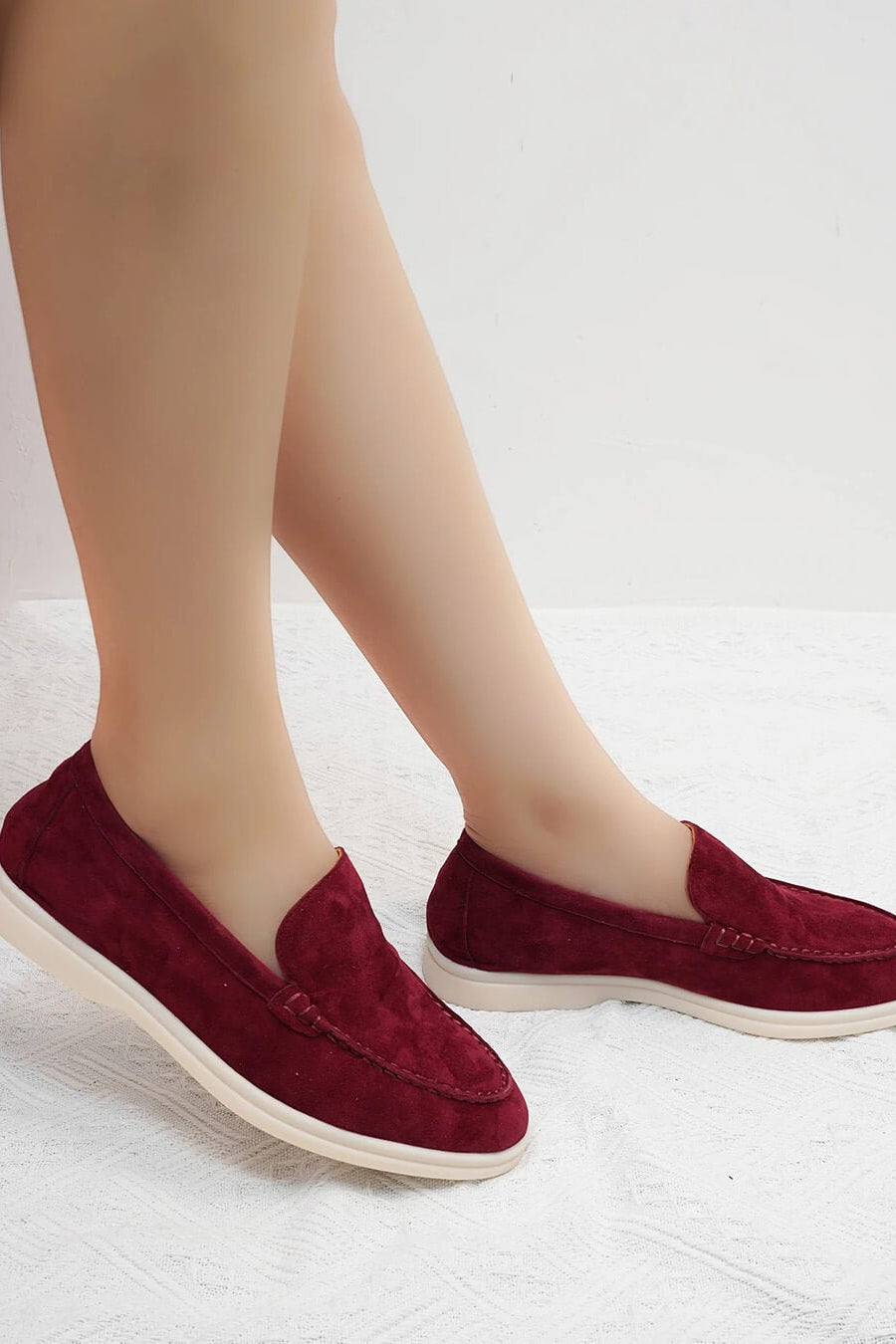 ZEYA - Elvira Suede Flat Moccasin Loafers