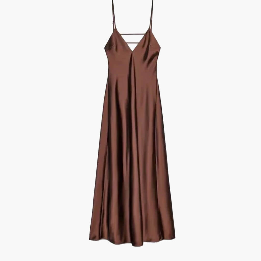 ZEYA - Fiora Satin Backless Maxi Dress