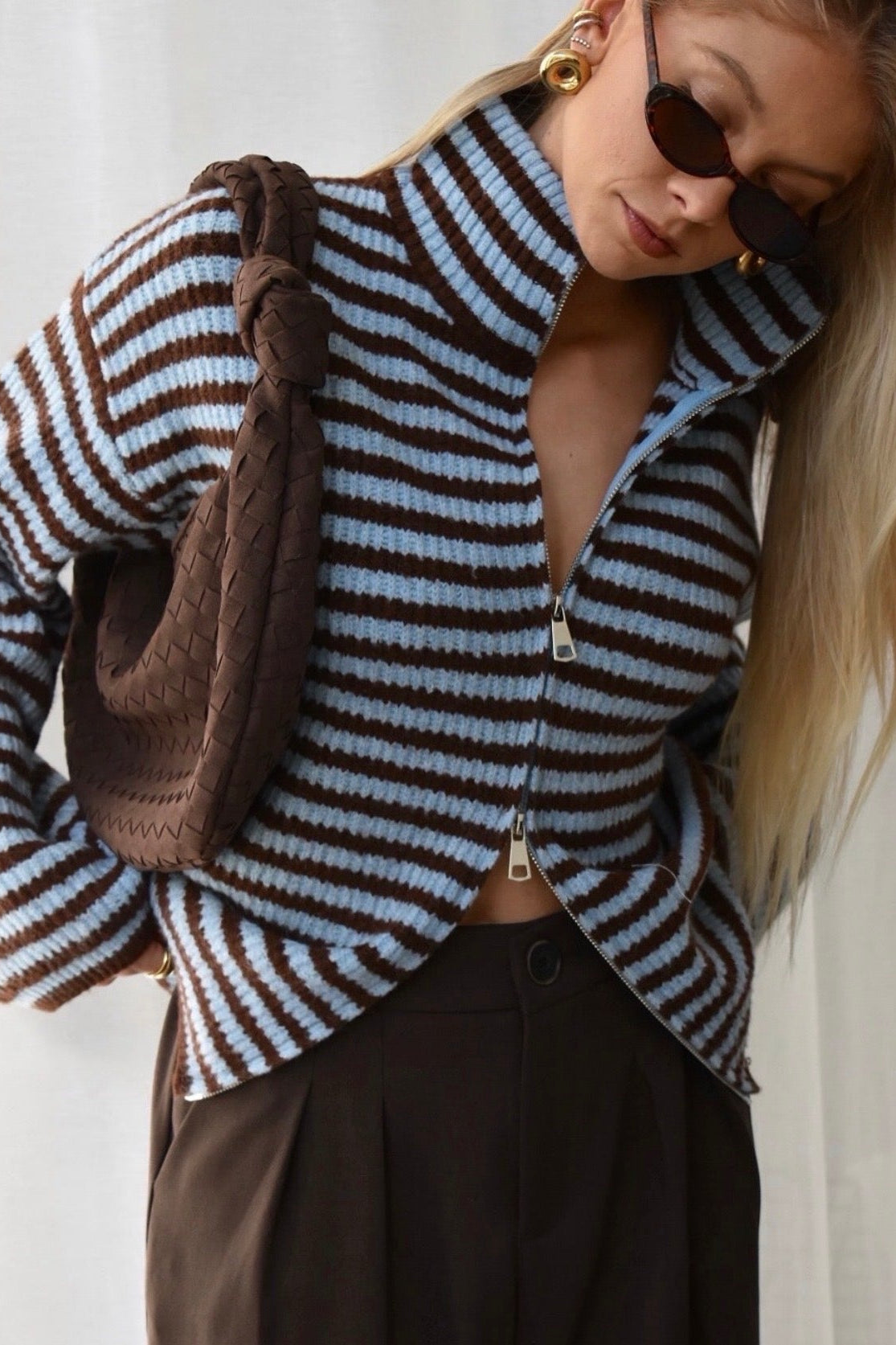 ZEYA - Hanna High Neck Zip-Up Cardigan