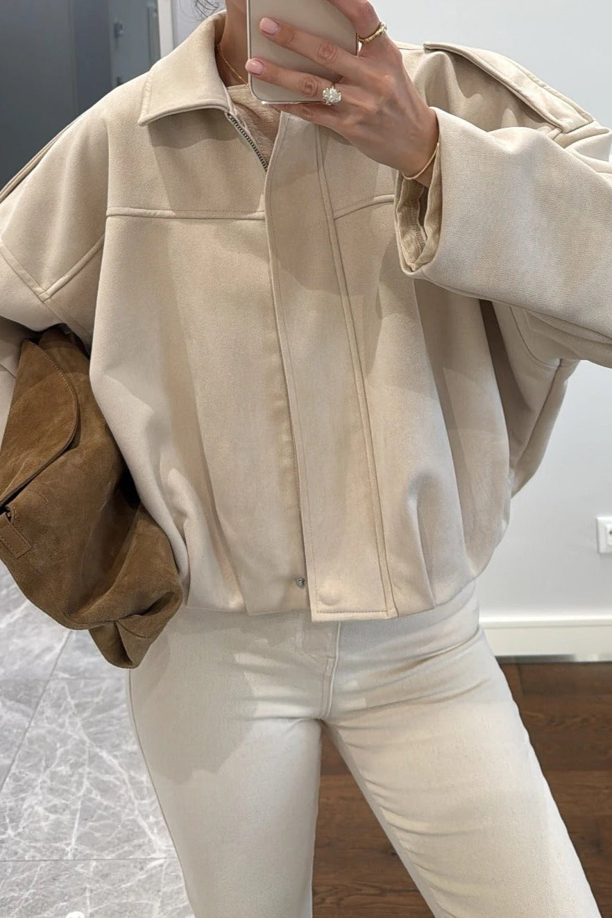 ZEYA - Helen Faux Suede Bomber Jacket