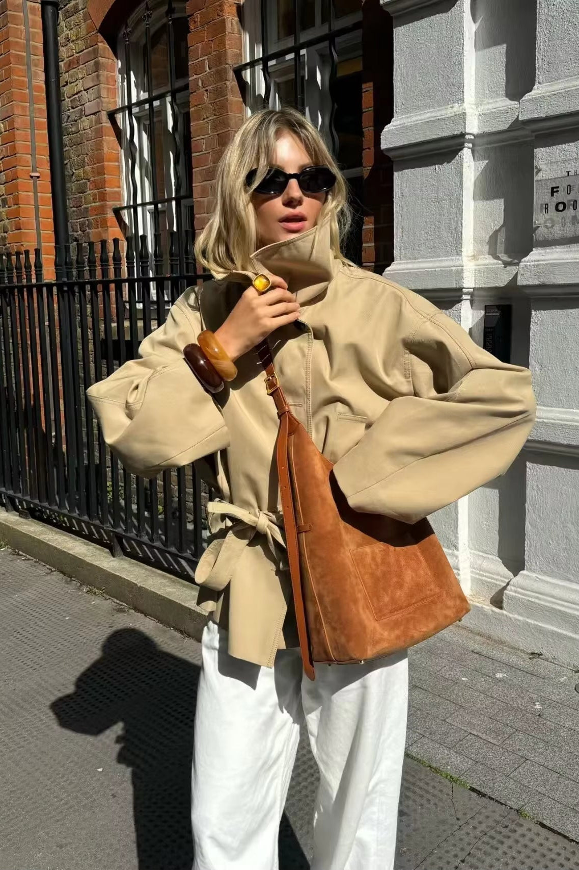 ZEYA - Helena Asymmetric Belted Trench Coat