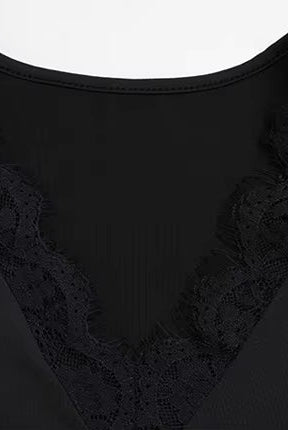 ZEYA - Hilda Lace Trim Slim Long Sleeve Mini Dress