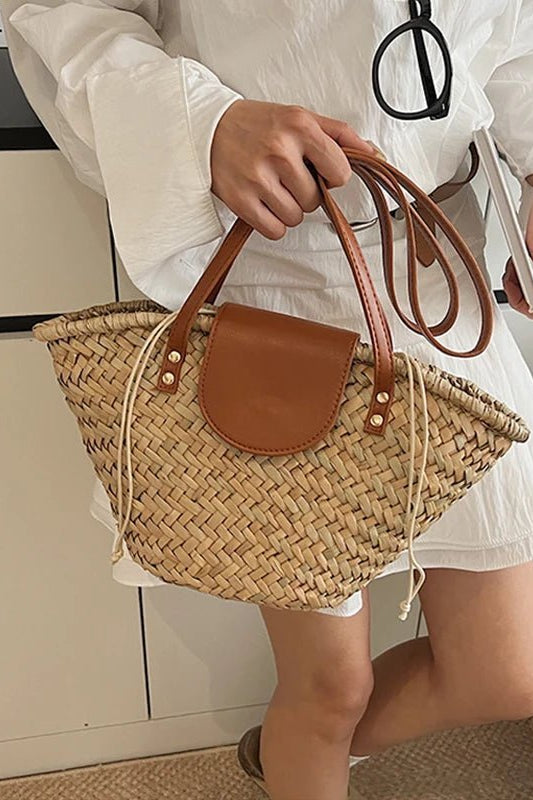 ZEYA - Ingela Woven Rattan Shoulder Bag