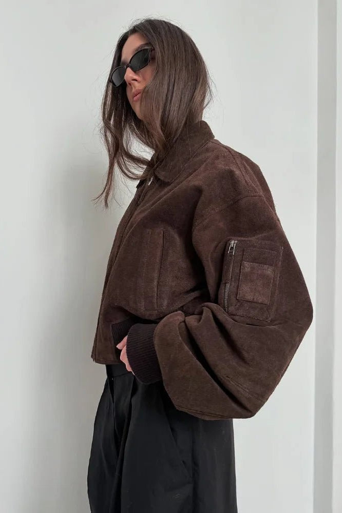 ZEYA - Iza Suede Bomber Jacket
