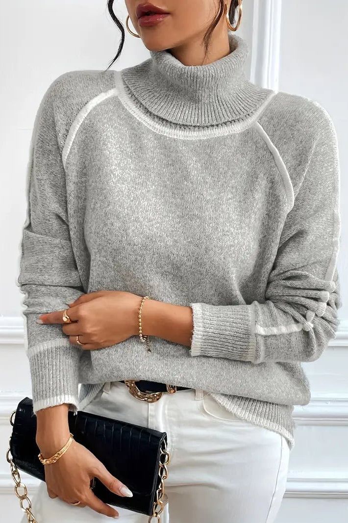 ZEYA - Jovie Contrasting Turtleneck Sweater