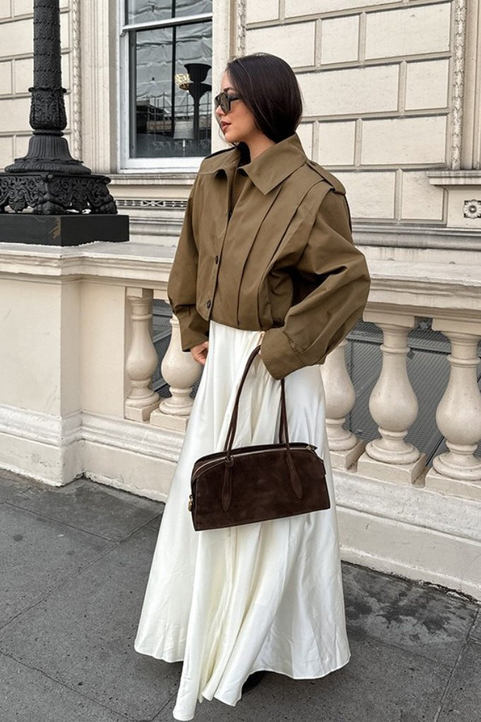 ZEYA - Julia Cropped Pleated Utility Jacket