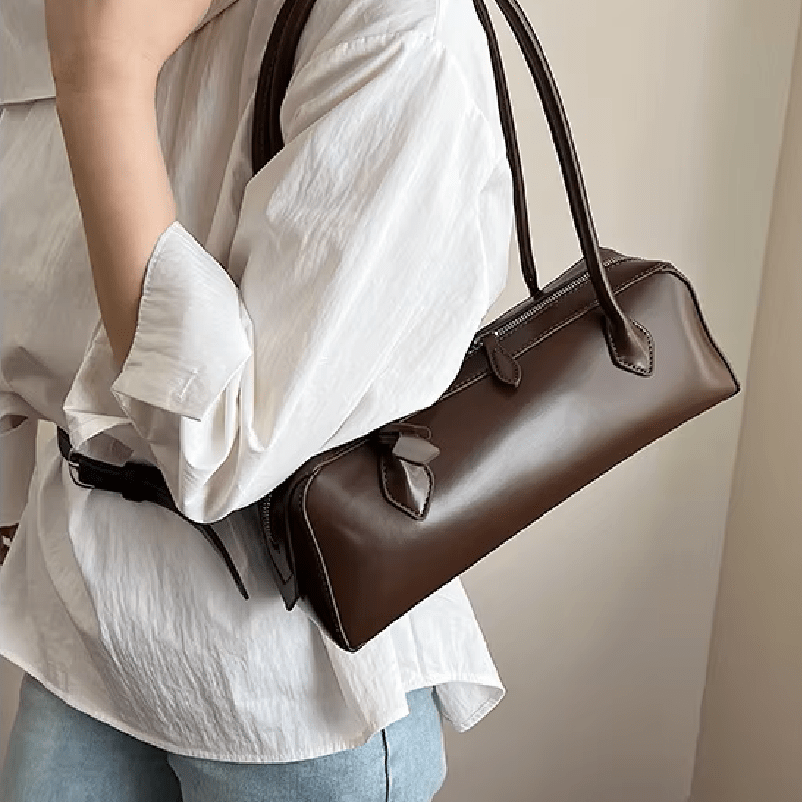 ZEYA - Julia Vintage Leather Baguette Bag