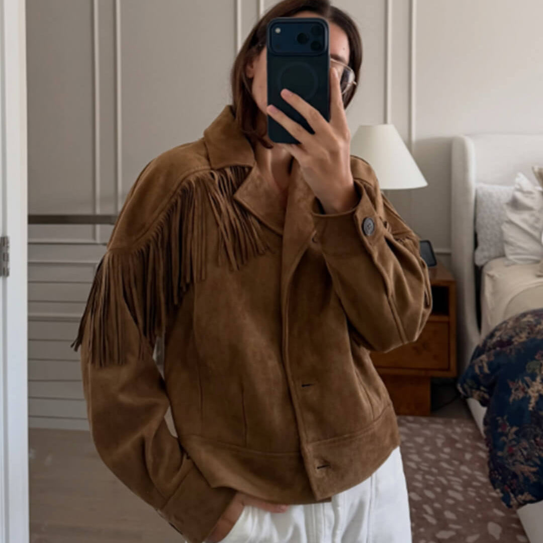 ZEYA - Julie Faux Suede Fringe Western Jacket