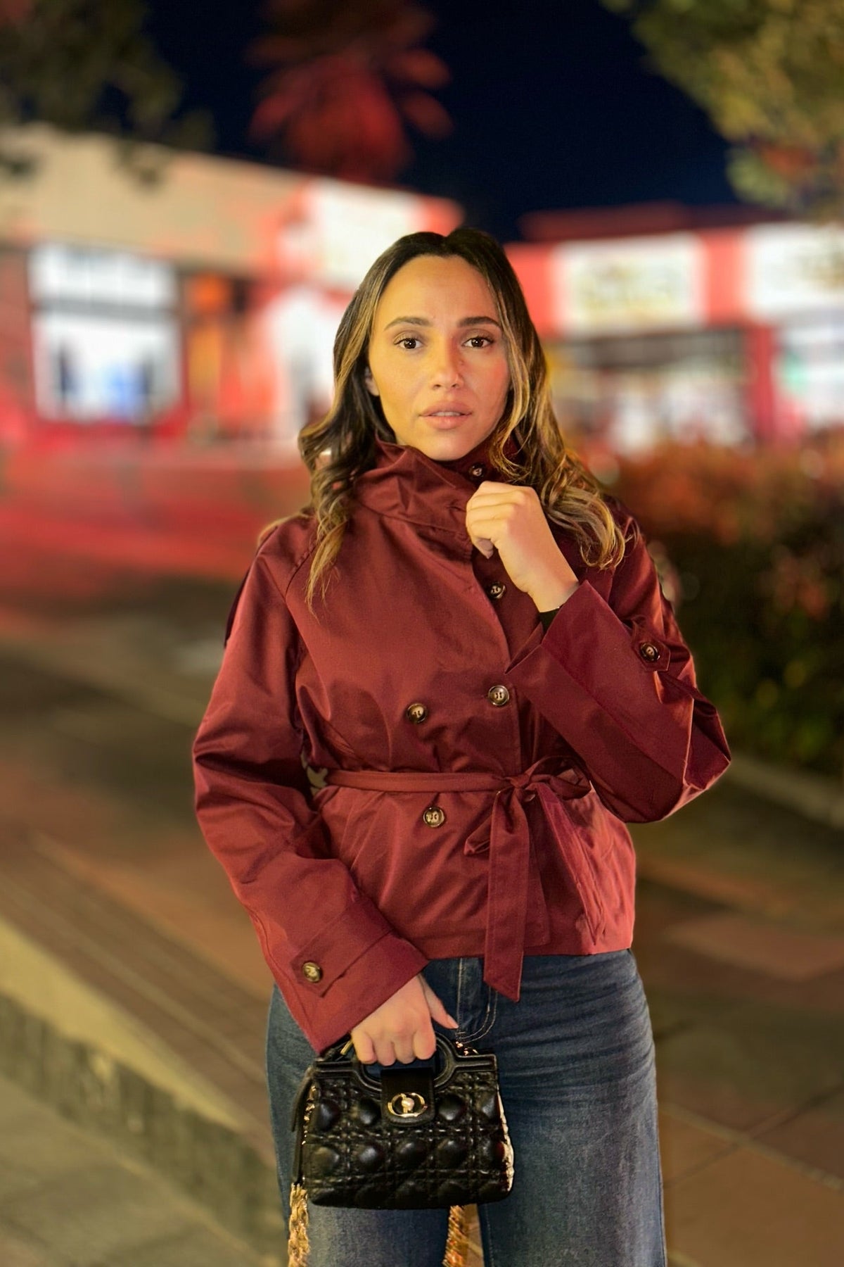 ZEYA - Kiarra Stand Collar Crop Trenchcoat