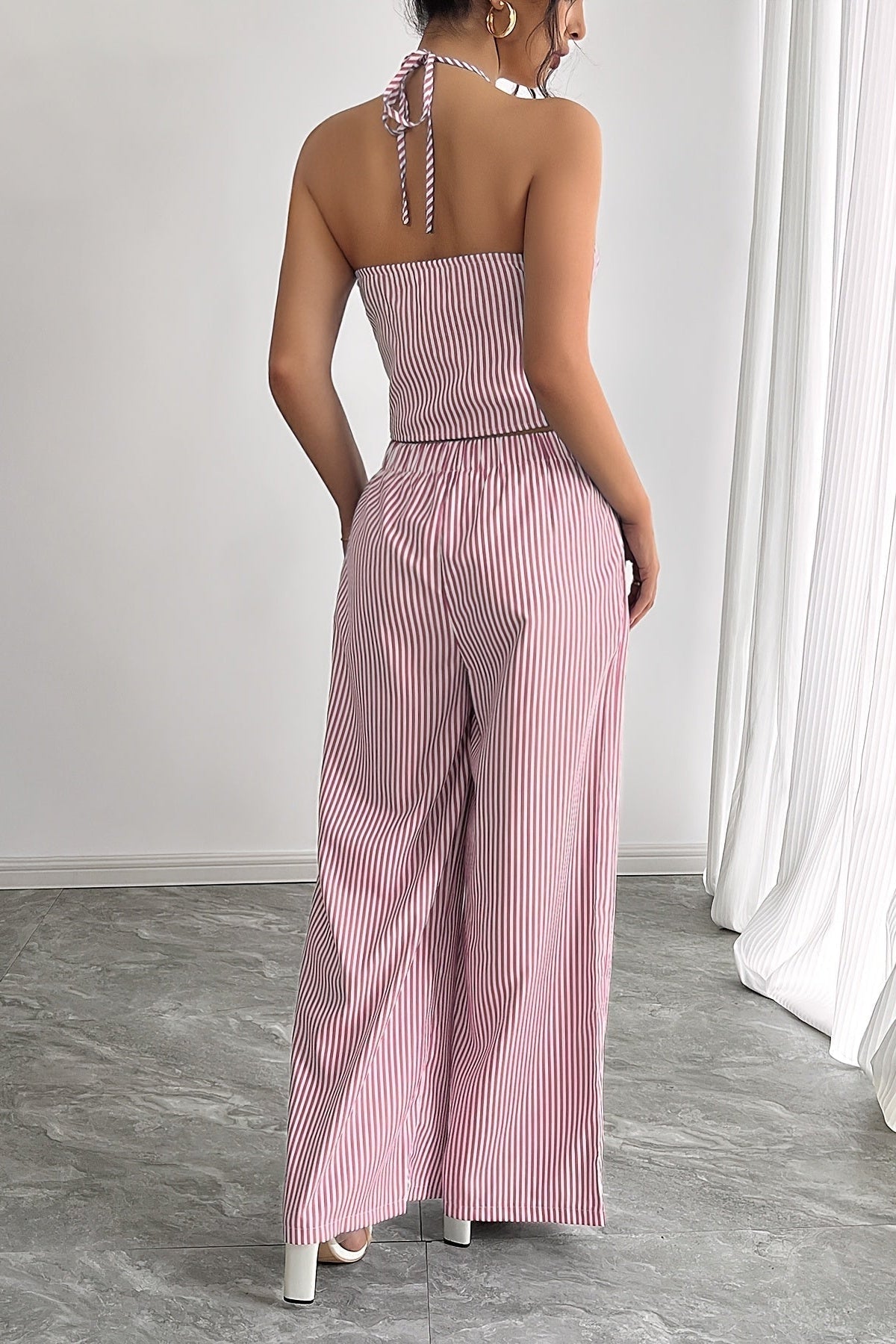 ZEYA - Kyra Striped Halter Top Set