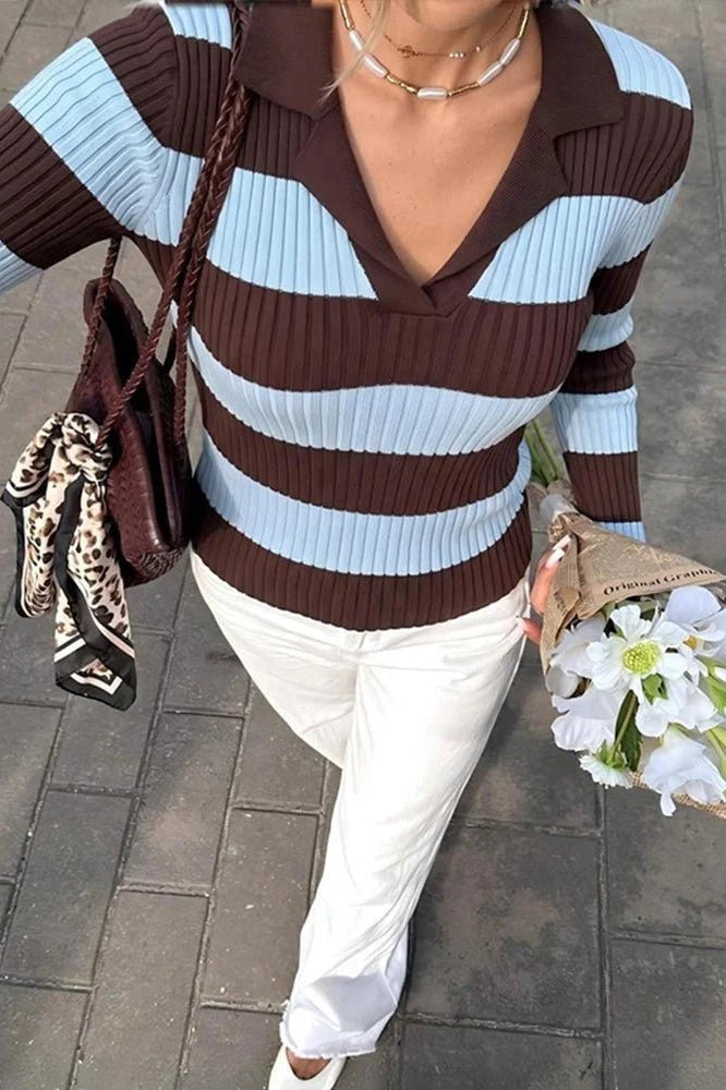 ZEYA - Lara Striped Knit Pullover