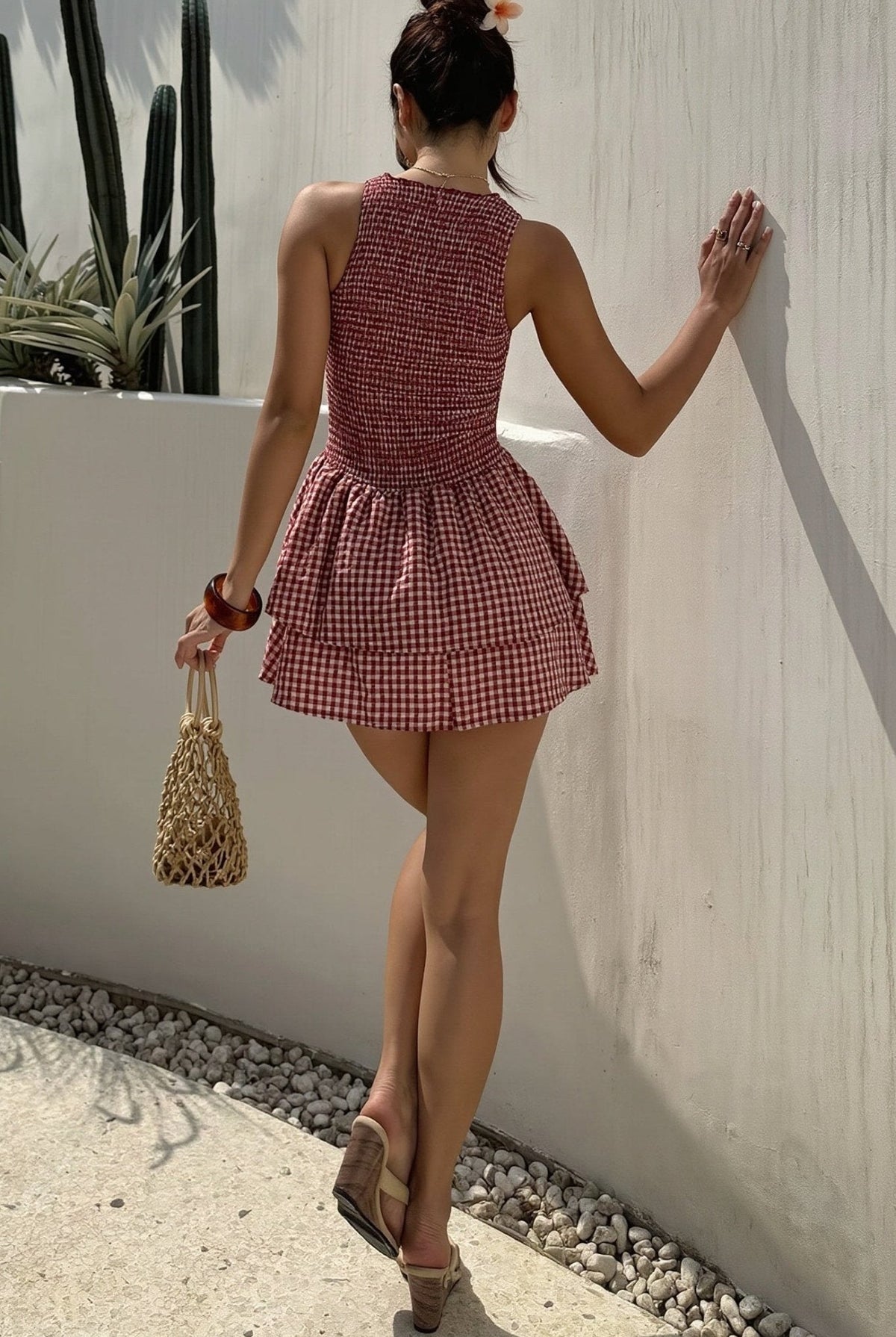 ZEYA - Linda Plaid Smocked Mini Dress
