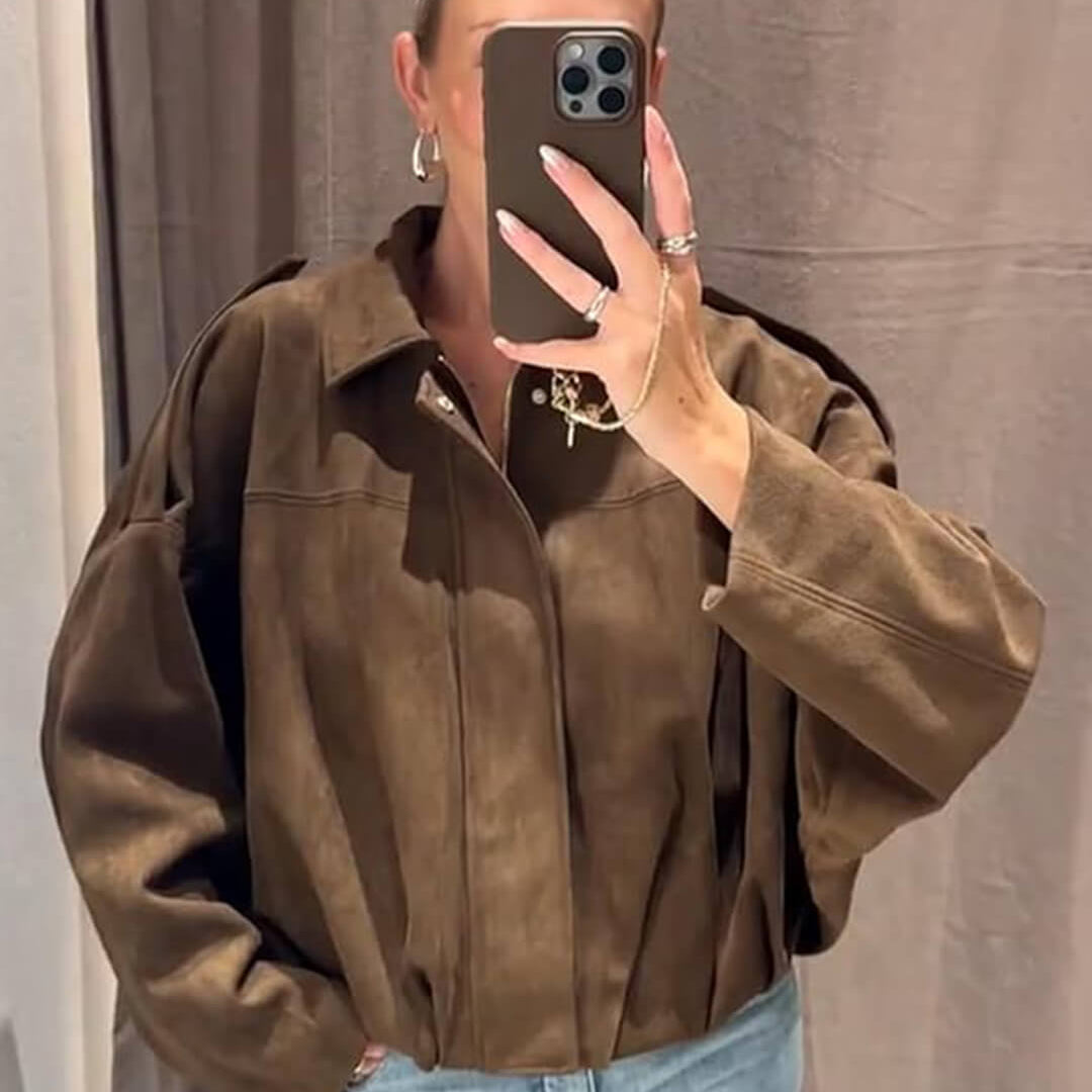 ZEYA - Lori Suede Bomber Jacket