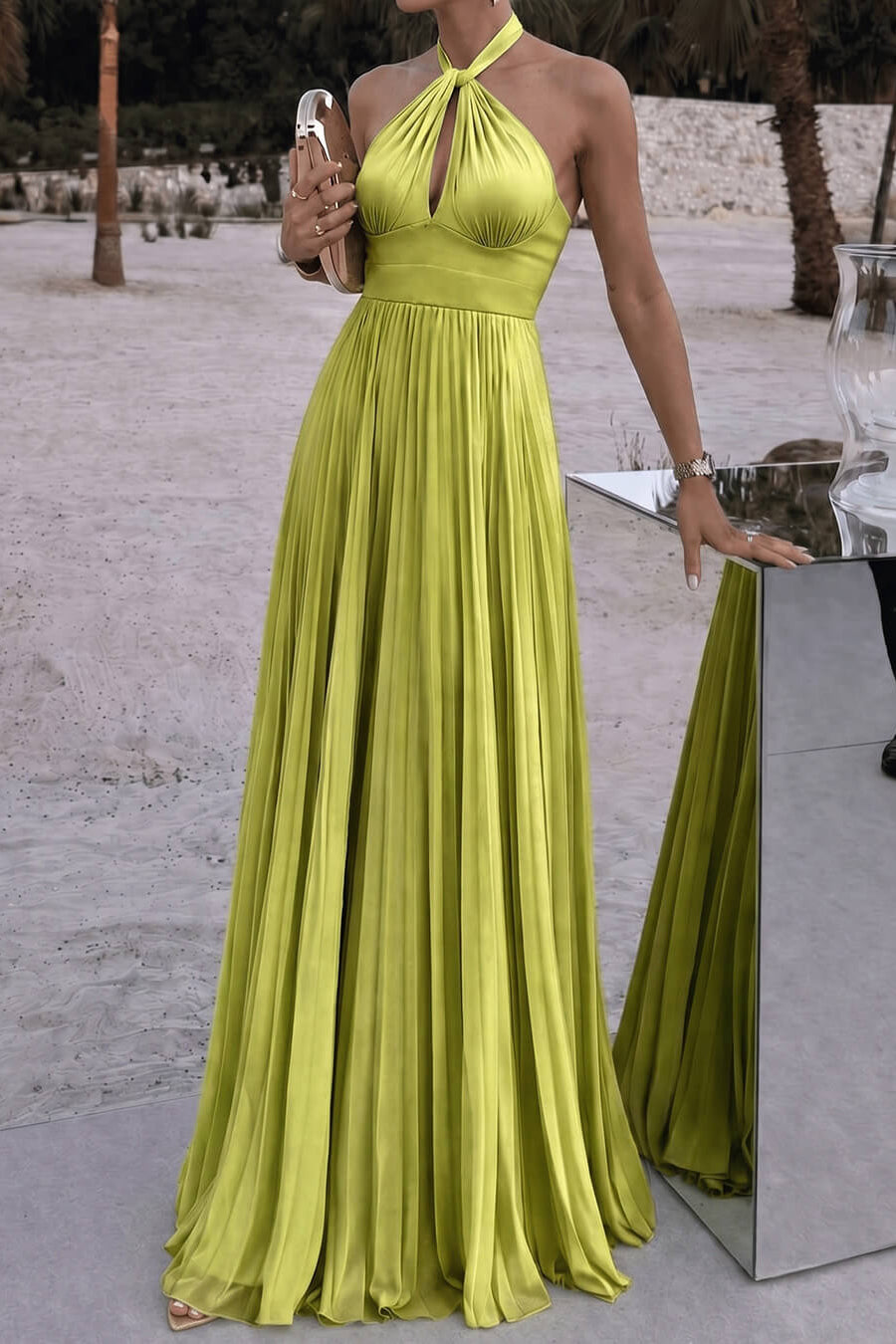 ZEYA - Melissa Halter Pleated Maxi Dress