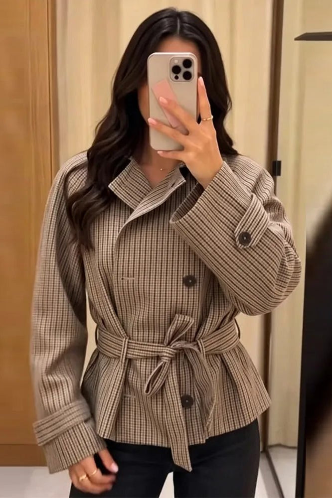 ZEYA - Melissa Plaid Belted Trench Coat