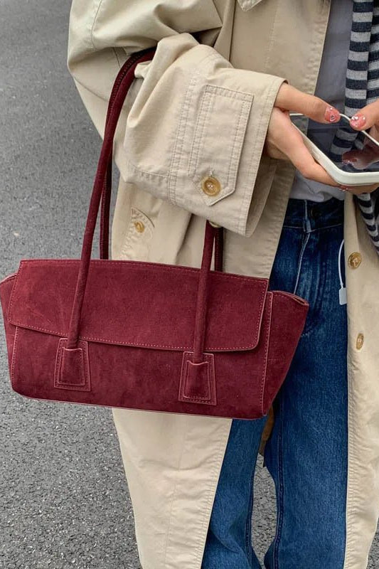 ZEYA - Melissa Vintage Faux Suede Shoulder Bag