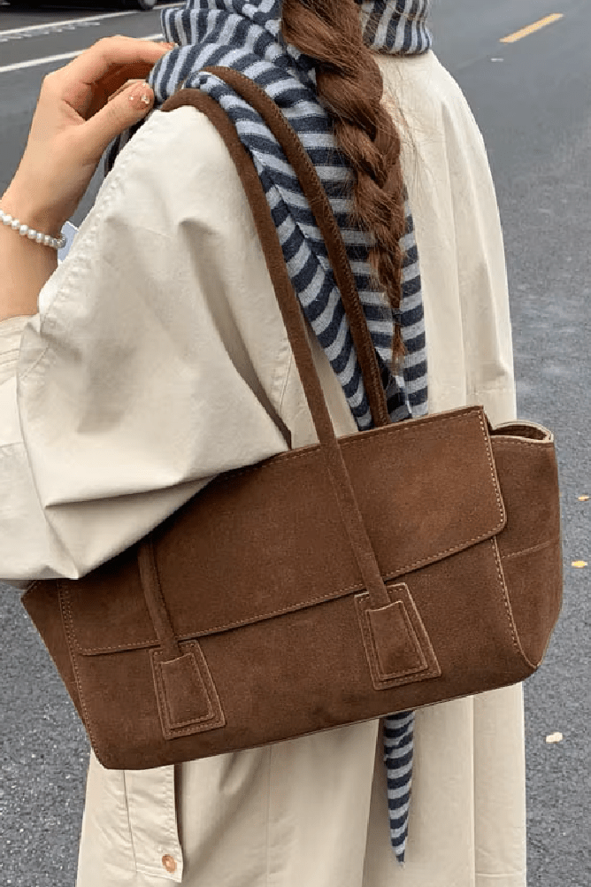 ZEYA - Melissa Vintage Faux Suede Shoulder Bag