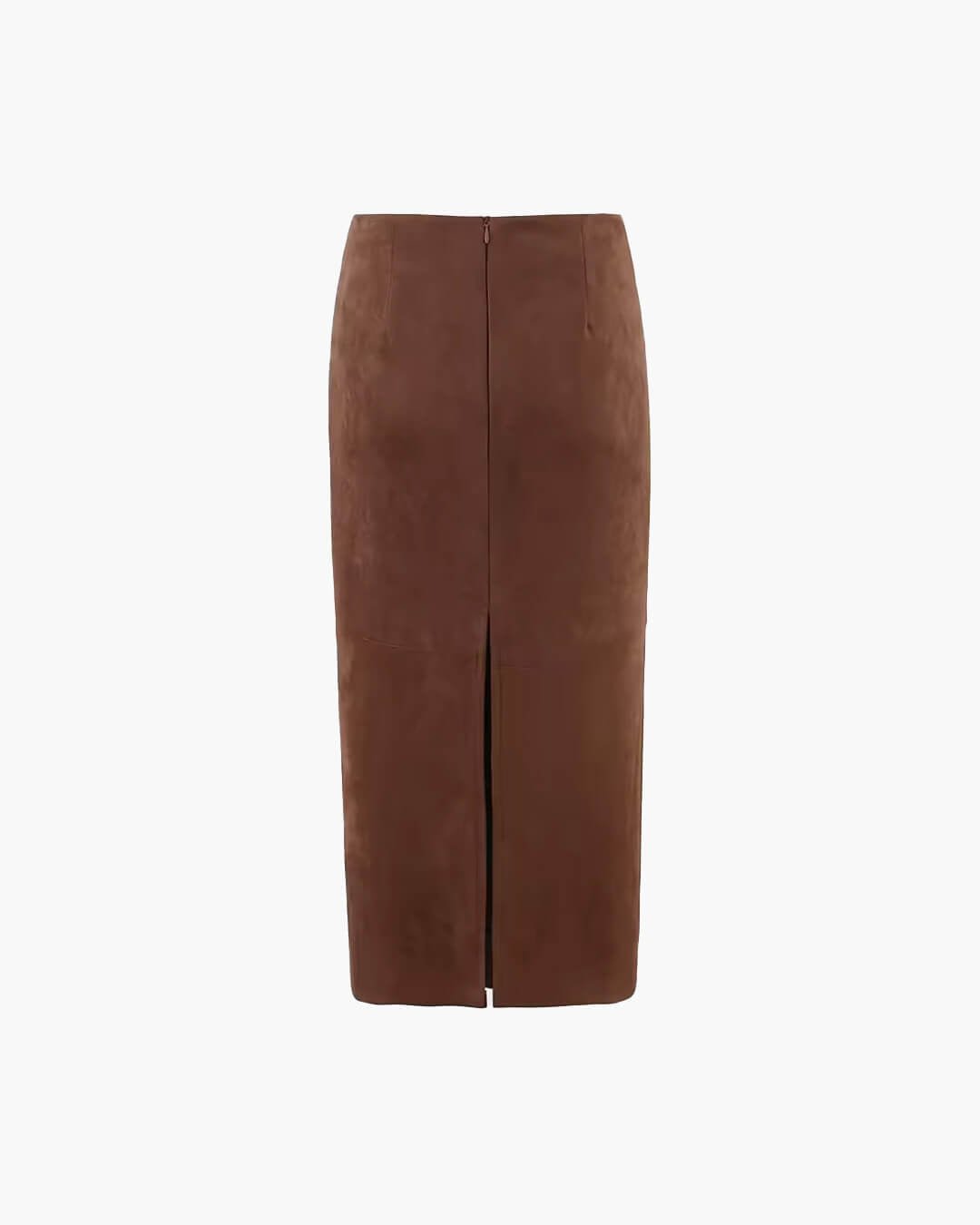 ZEYA - Mina High-Waist Faux Suede Midi Skirt