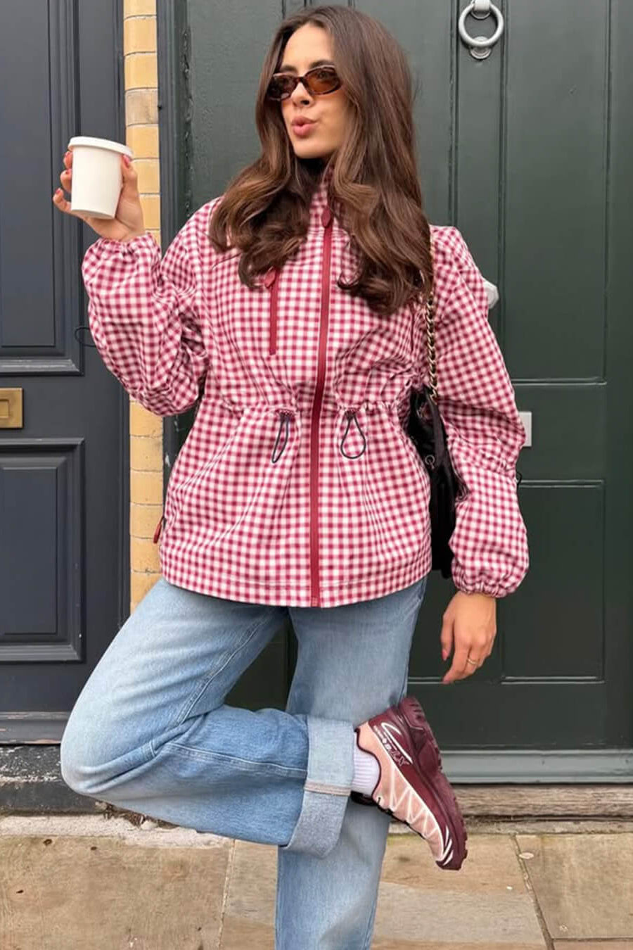 ZEYA - Miriam Plaid Hooded Trench Jacket