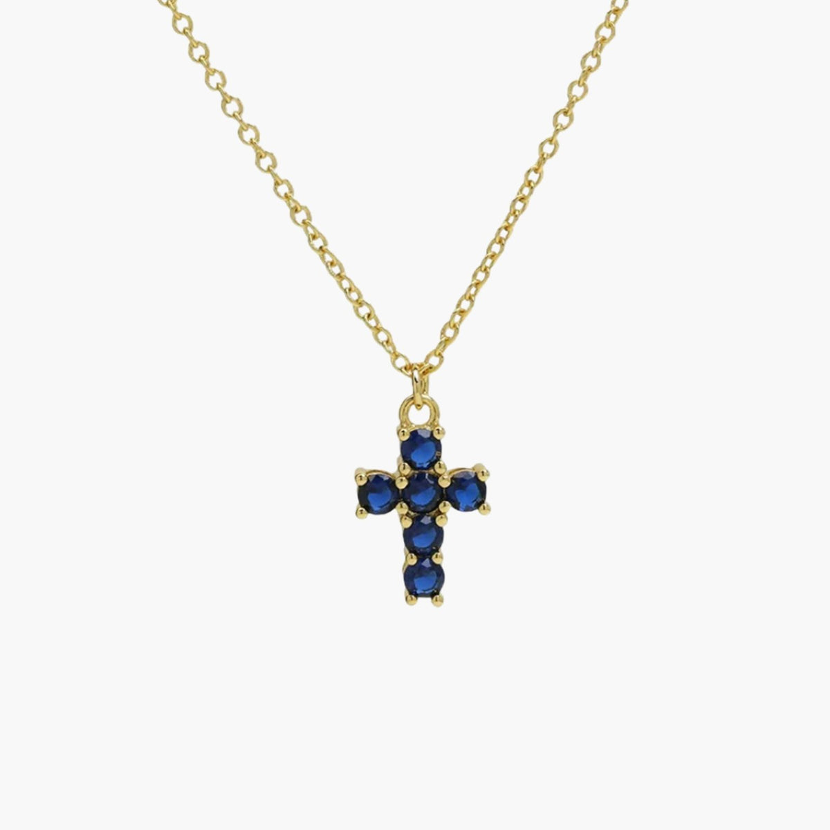 ZEYA - Miya Birthstone Necklace - Elegant Cross Pendant with Zircon for Women