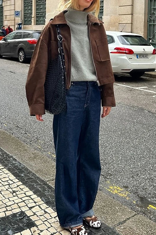 ZEYA - Nada Suede Bomber Jacket