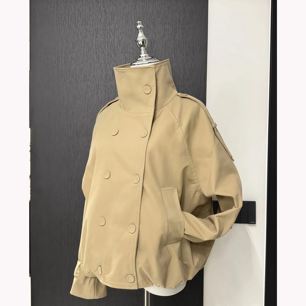 ZEYA - Natalie High Funnel Neck Cropped Trench Jacket