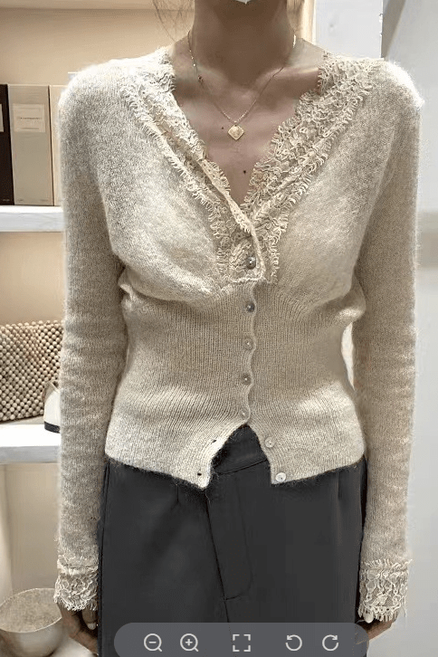 ZEYA - Olive Knitted Lace Cardigan