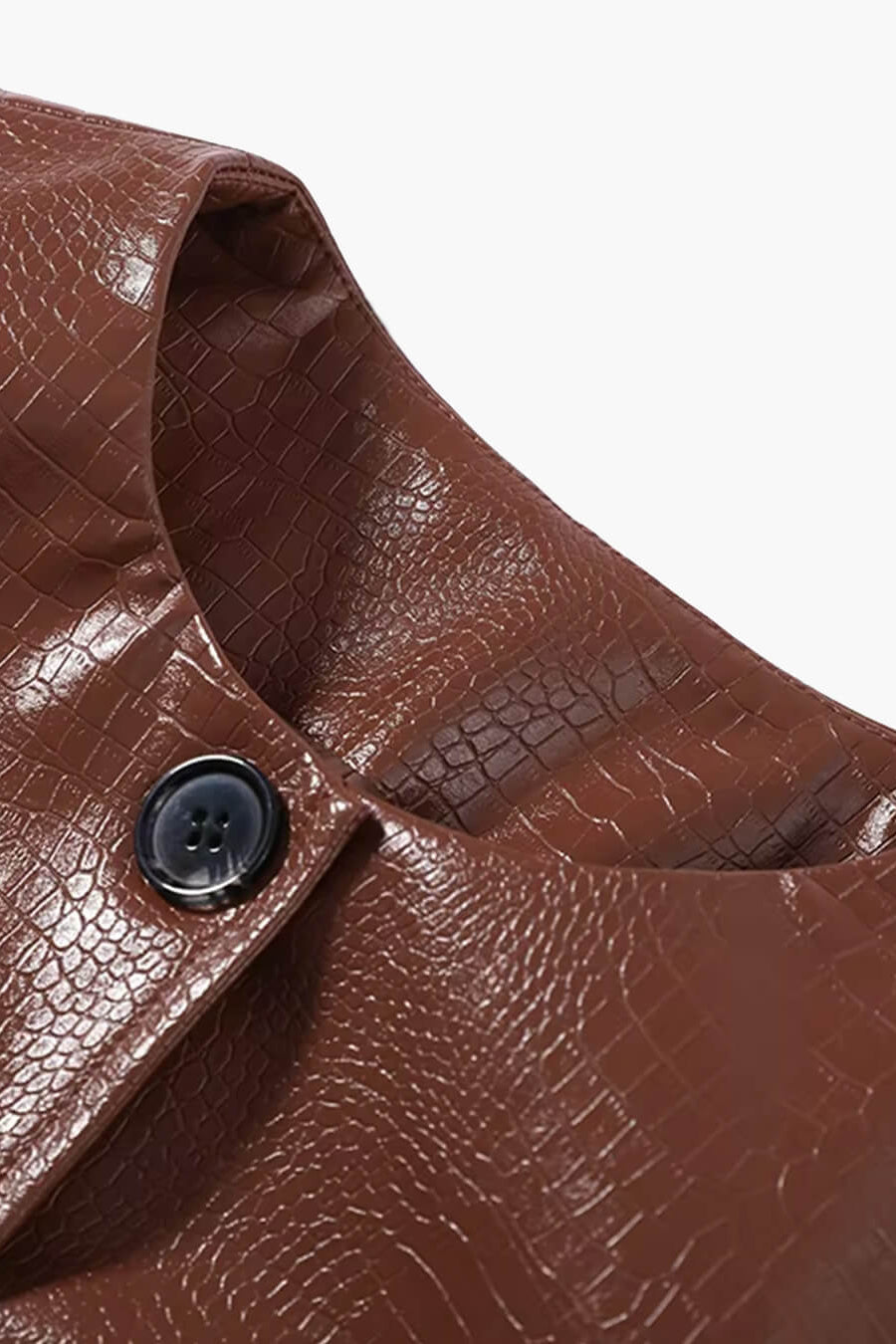 ZEYA - Ruth Croc Embossed Faux Leather Jacket