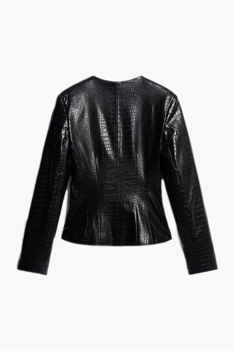 ZEYA - Ruth Croc Embossed Faux Leather Jacket