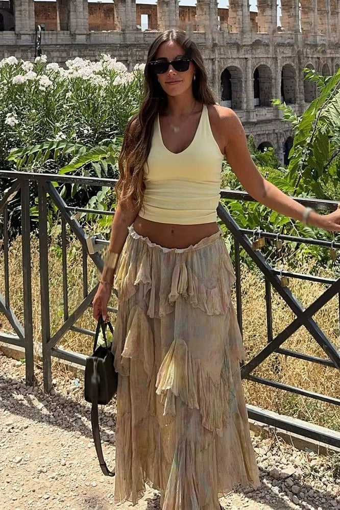 ZEYA - Sabine Tiered Boho Maxi Skirt