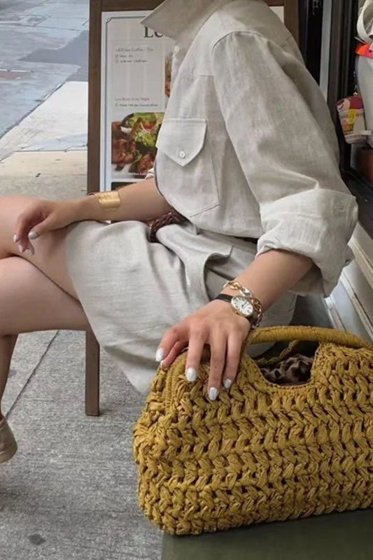 ZEYA - Sabrina Woven Rattan Tote