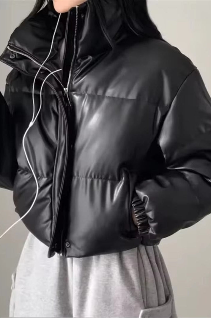 ZEYA - Sammy Faux Leather Puffer Jacket