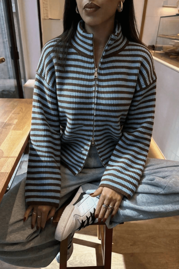 ZEYA - Sarah Striped Knit Cardigan