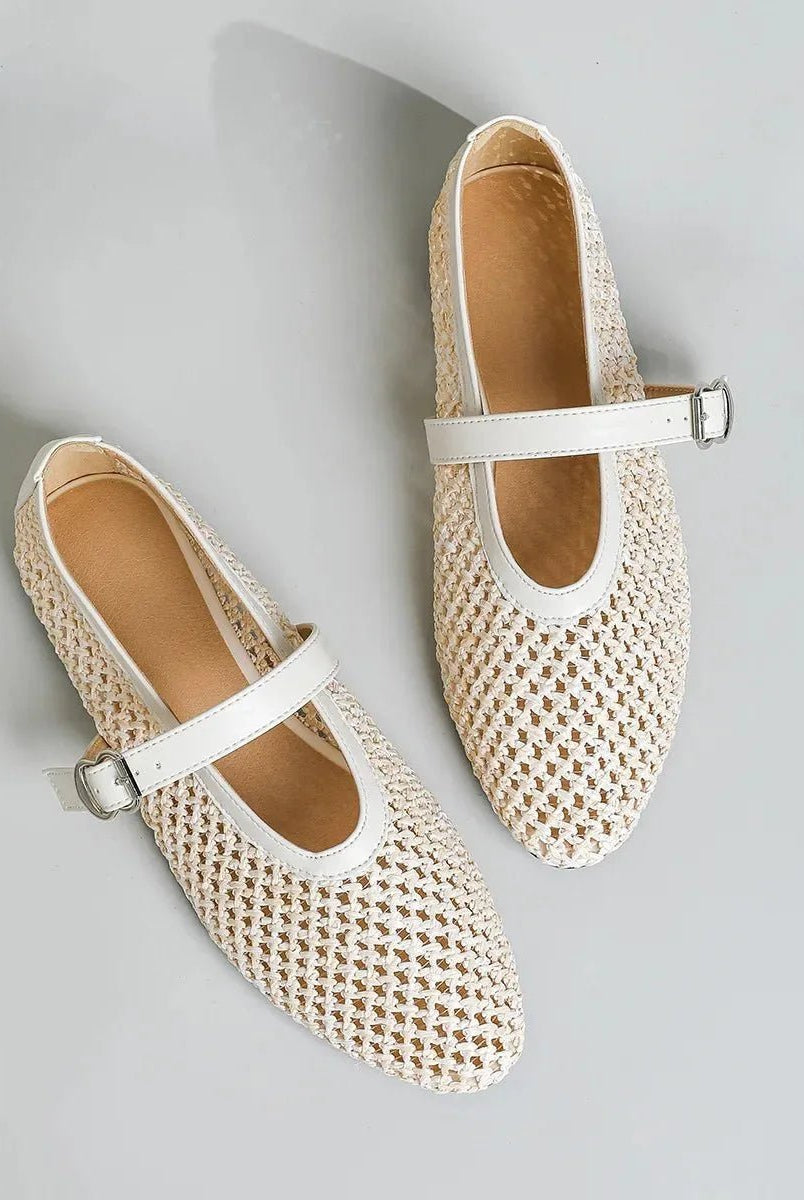 ZEYA - Veda Hollow Weave Mary Jane Flats