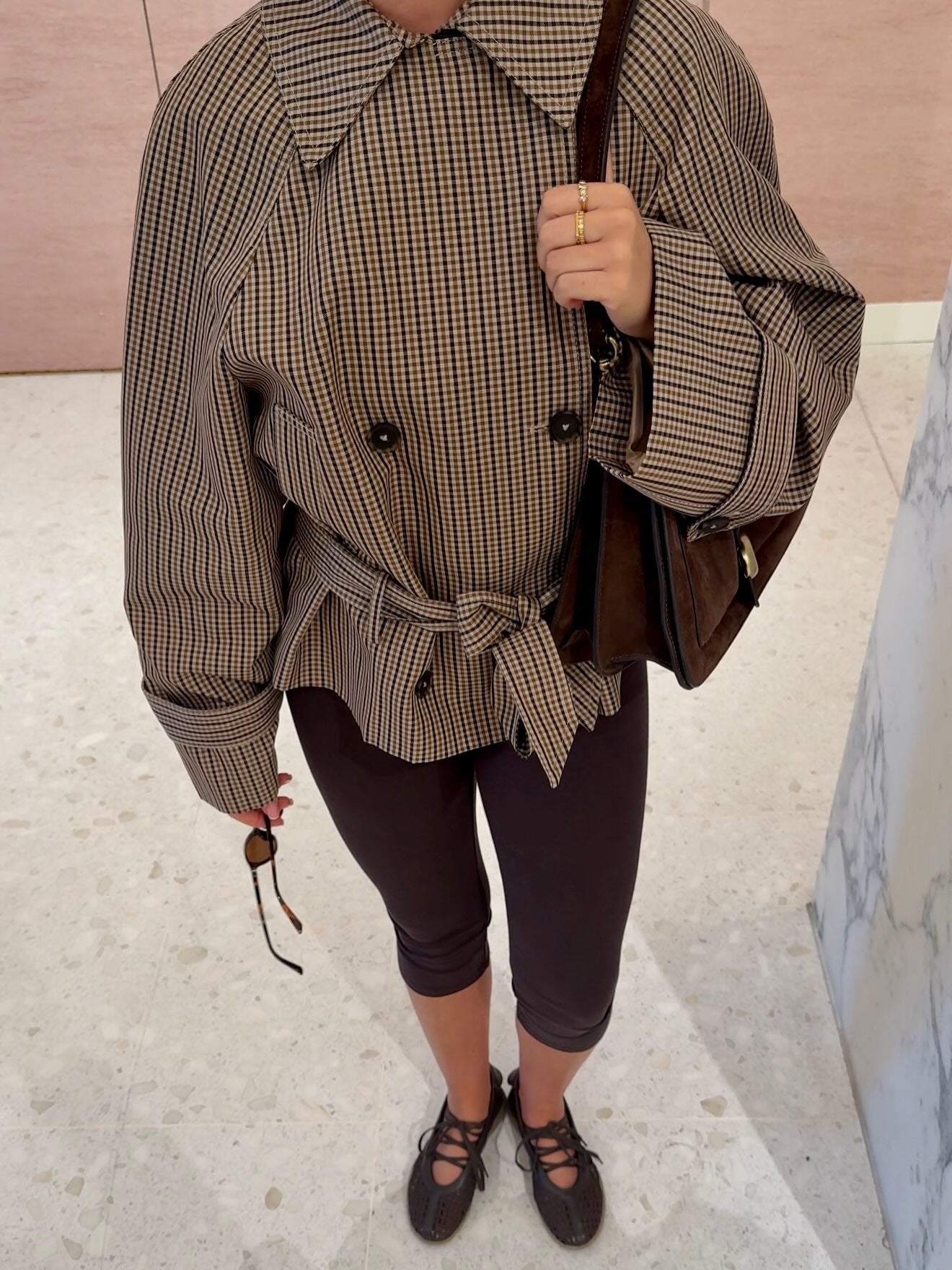 Melissa Plaid Belted Trench Coat