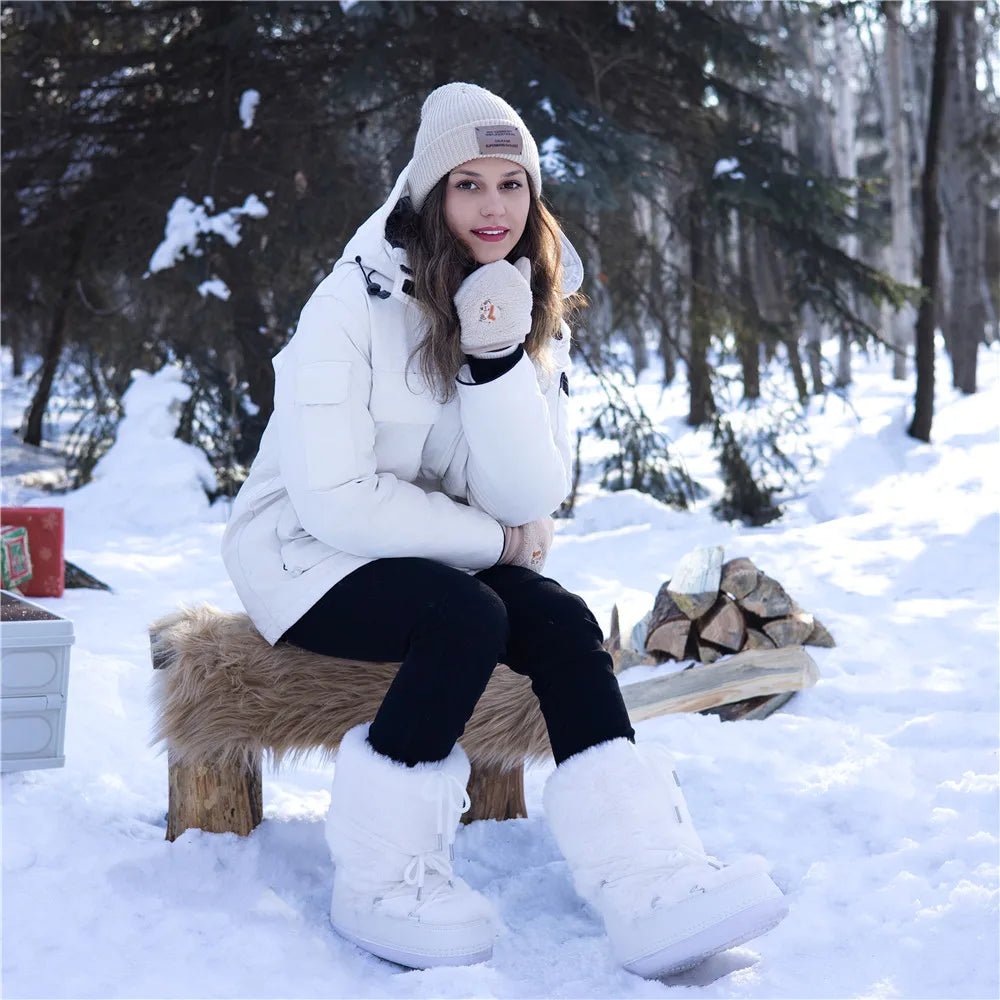 Waterproof Fluffy Fur Winter Snow Boots for Women - Casual Black Winter Footwear 3