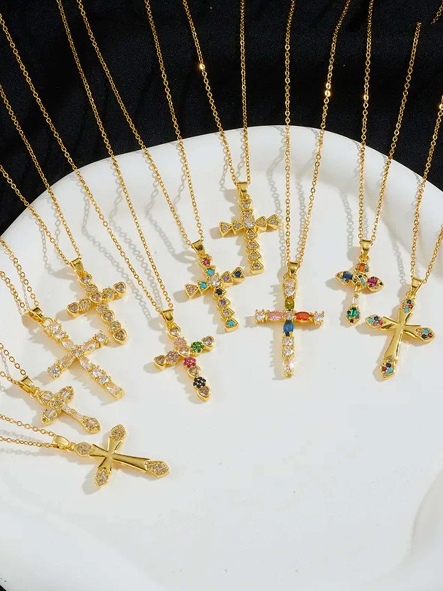 Lucy Zircon Cross Pendant Necklace