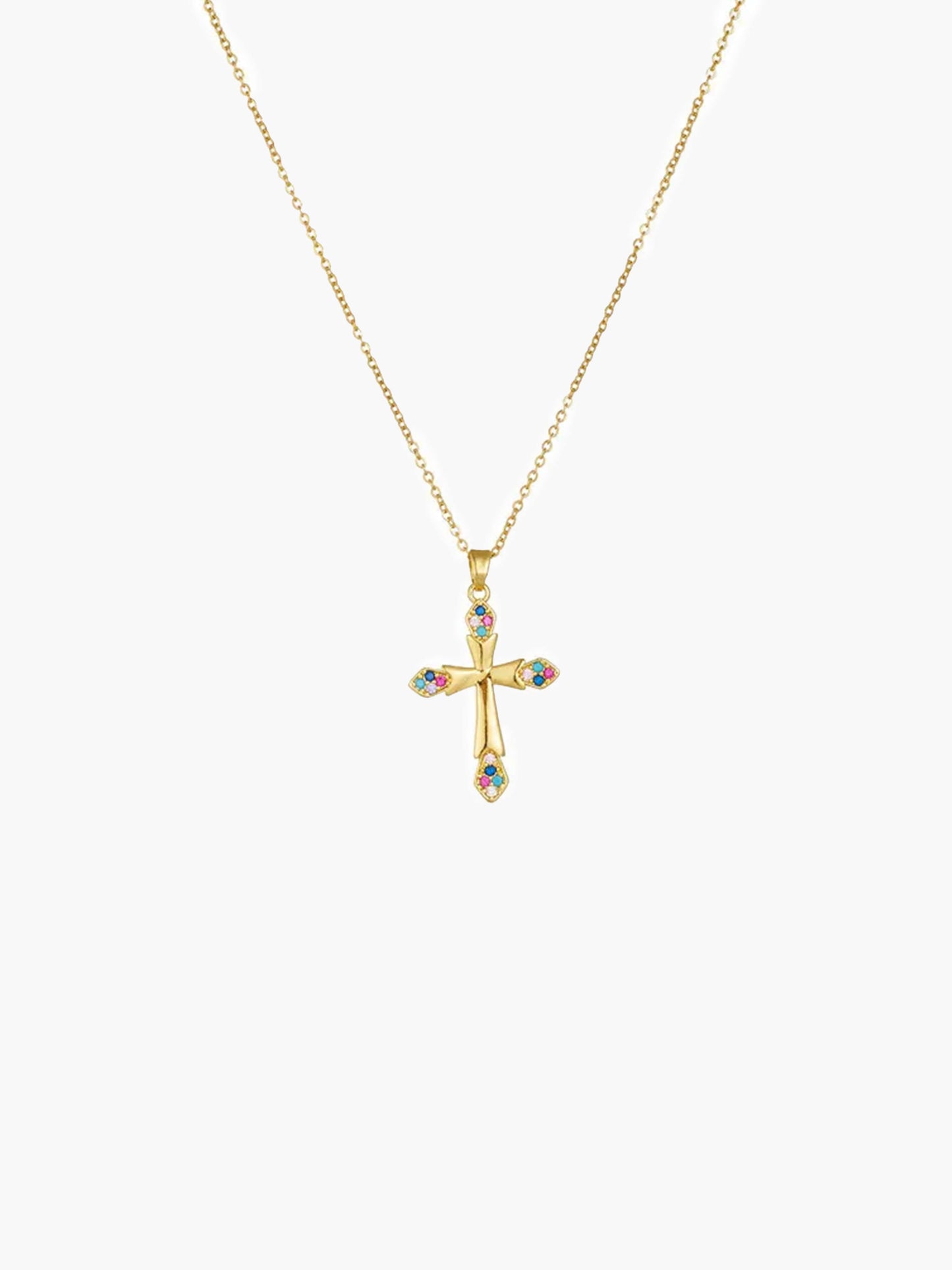 Lucy Zircon Cross Pendant Necklace
