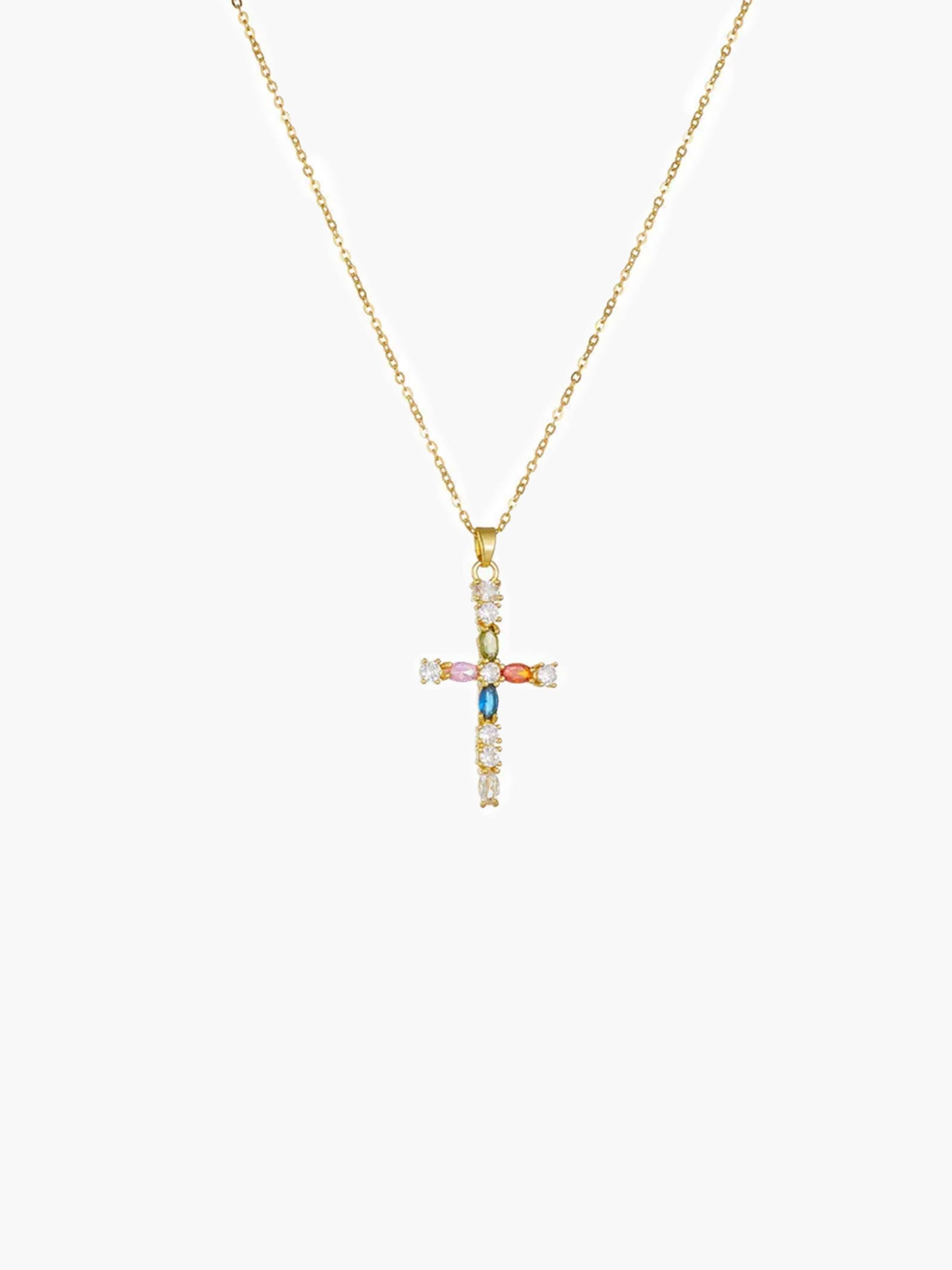 Lucy Zircon Cross Pendant Necklace
